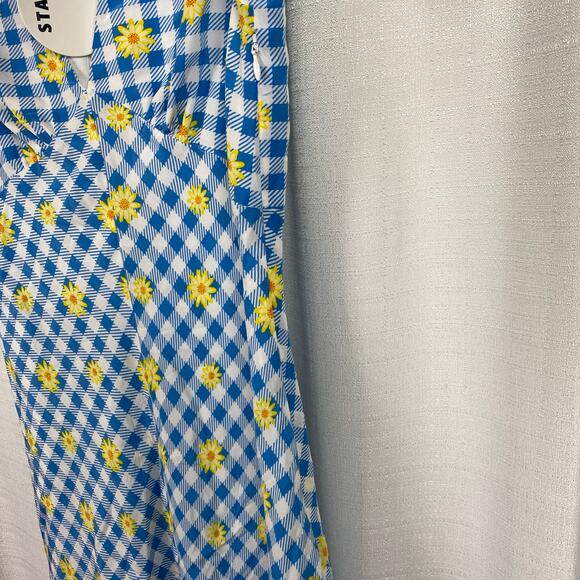 Staud Blue Gingham Daisy Milla Mini Dress Sz.8 NWT - Picture 9 of 14